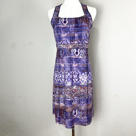 Title Nine Dress Nimblene Trouble Quick Dry Shelf Bra Back Zip Purple Size 12 - Picture 1 of 12